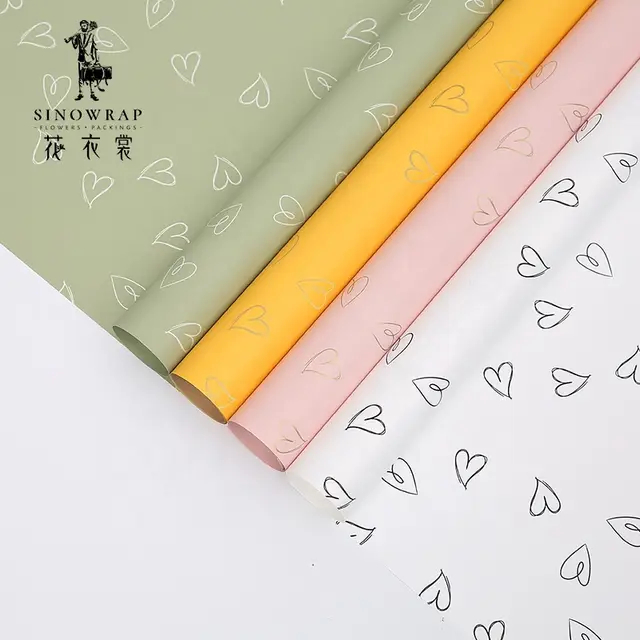 

(1 pcs) Cellophane Motif Love flower wrapping paper kertas buket