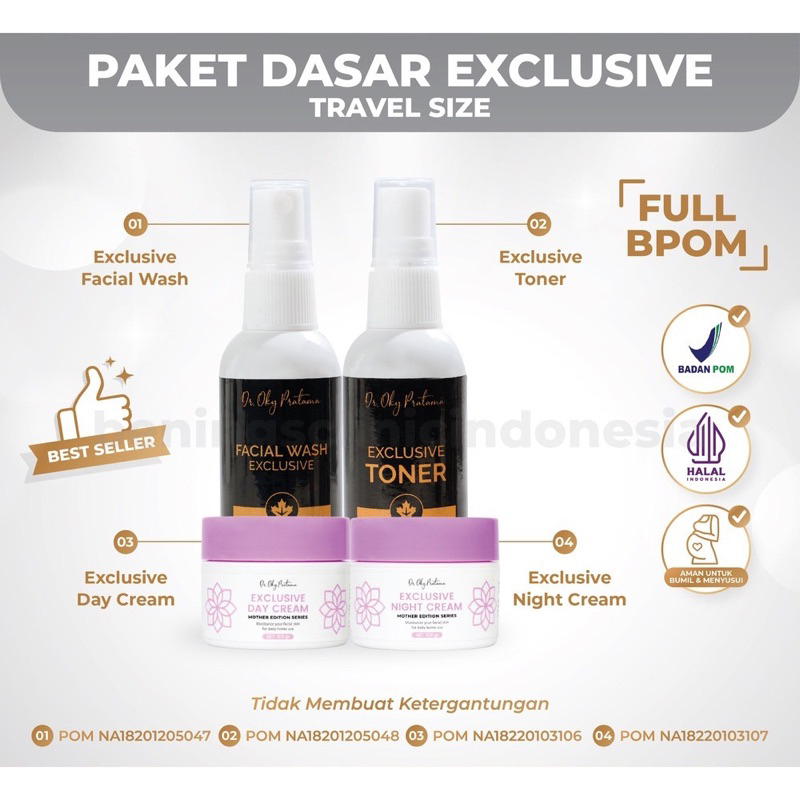 paket Benings Travel BPOM Brigtening Skin Care Mother edition by dr.Oky pratama// benings clinic