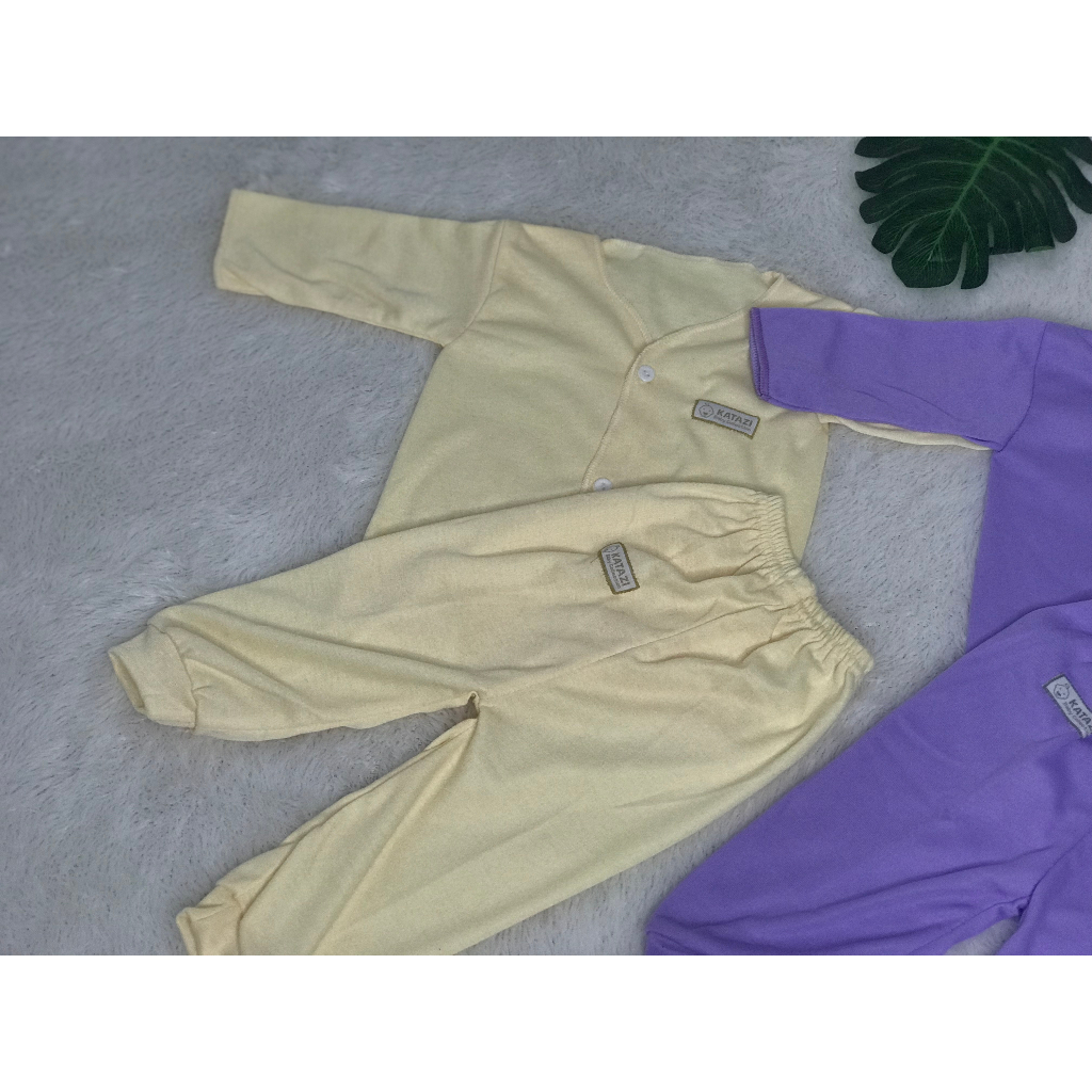[ST.BTPGP003] Setelan Baju Bayi  Panjang Polos Newborn Umur 0 - 4 Bulan
