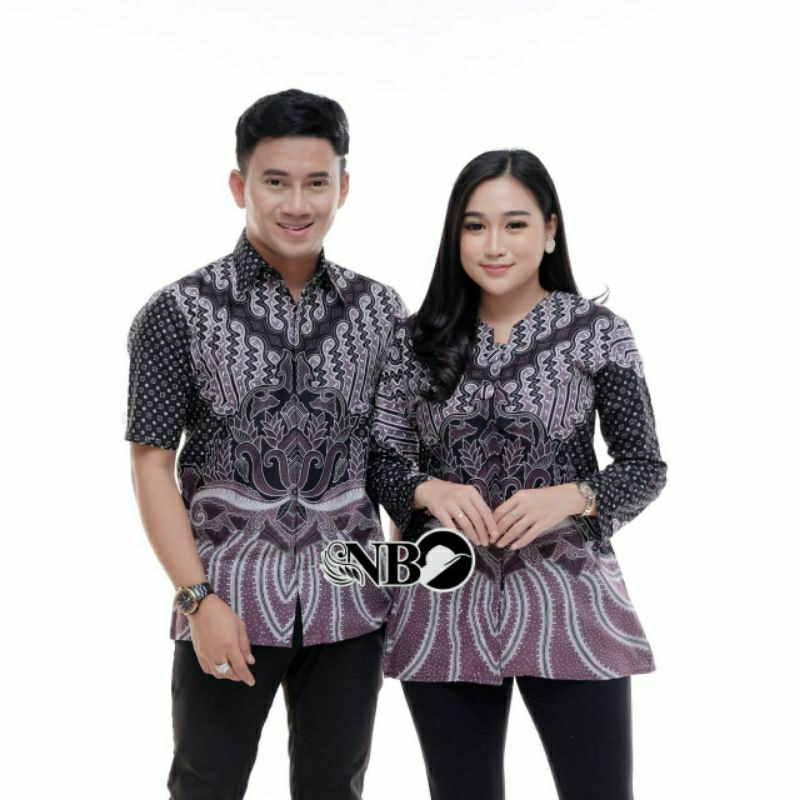 Couple Batik Sarimbit Atasan Wanita Lengan Panjang Mahkota Kerispatih