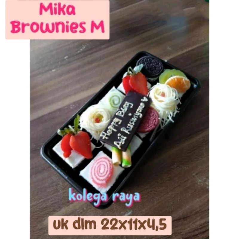 Mika Kue Brownies Ukuran M Warna Coklat dan Pink 50PCS Alas dan Tutup