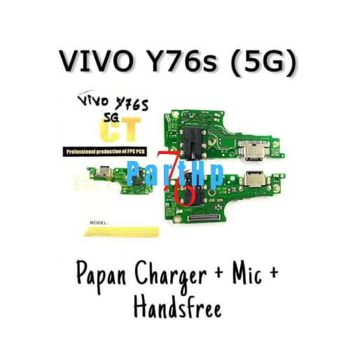Flexible charger + Mic + Handsfree Vivo Y76s 5G / V2156A - Flexible Flexibel Fleksibel Charger