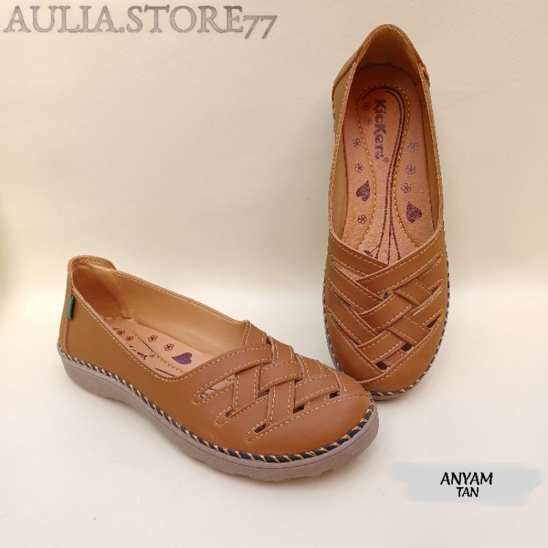 slip on wanita kekinian ukuran besar bigsize 41-45. anyam