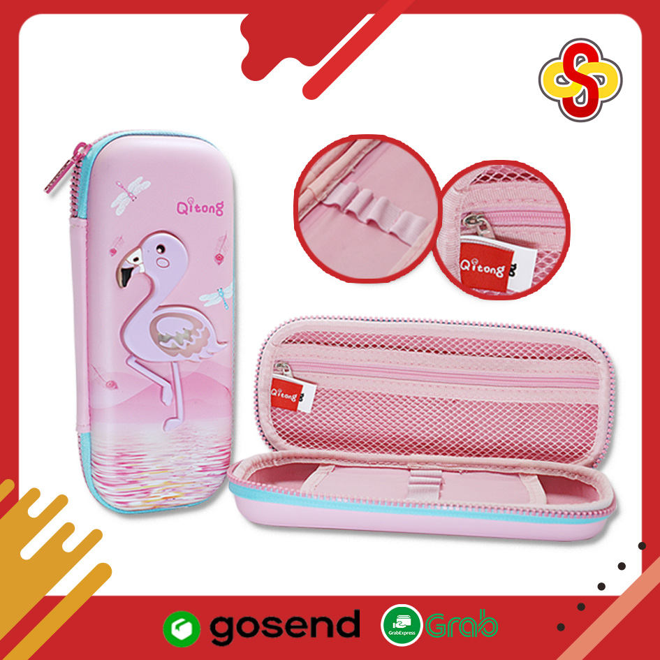 Tempat Pensil / Kotak Pensil / Pencil Hard Case Flamingo Fancy QT-5759