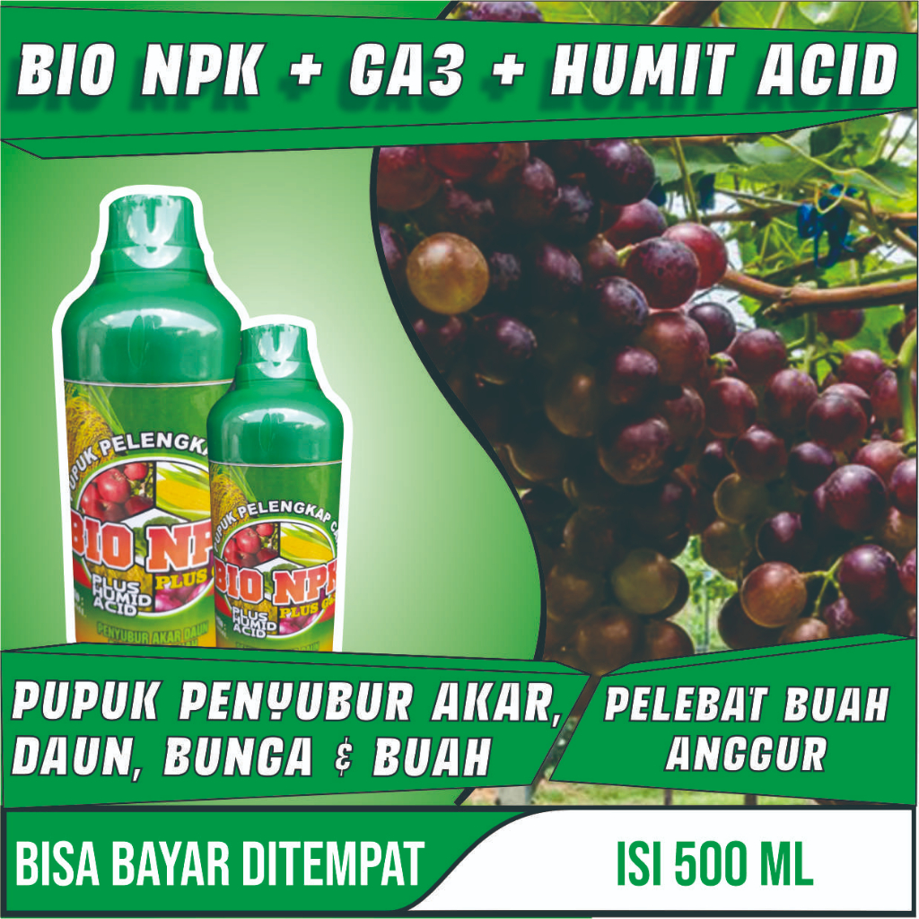 BEST SELLER Pupuk Pelebat Buah Anggur Anti Rontok BIO NPK Pupuk Npk Cair Pembesar Buah Anggur - Pupu
