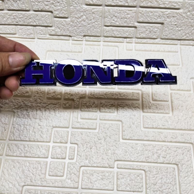 Emblem Honda timbul 3D bahan alklirik emblem tulisan Honda plus double tipe