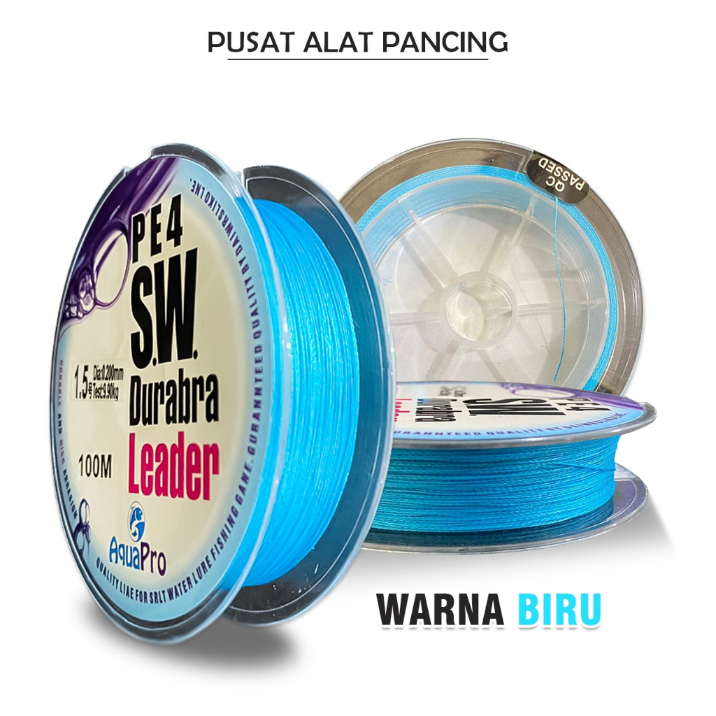 Senar Pancing SW Tali Pancing 100M Warna Biru Senar Pancing Fishing Line Strength 3.10kg-18.5kg Sangat kuat 100Meters Tali Pancing SW