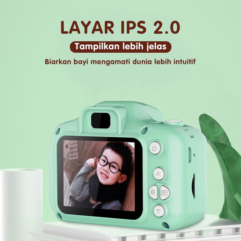 【COD】Kamera anak-anak Kamera Digital Mini Anak USB 2.0 IPS 800W piksel | DSLR Mainan Foto Video| Kids Action Camera Digital