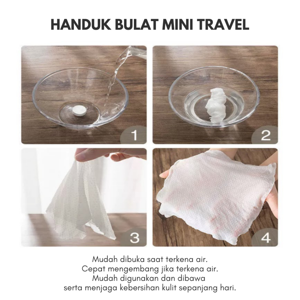 【 COD 】Tissue Handuk Mini Permen Travelling Liburan Kompress Towel Portable 20*22CM/24*30CM