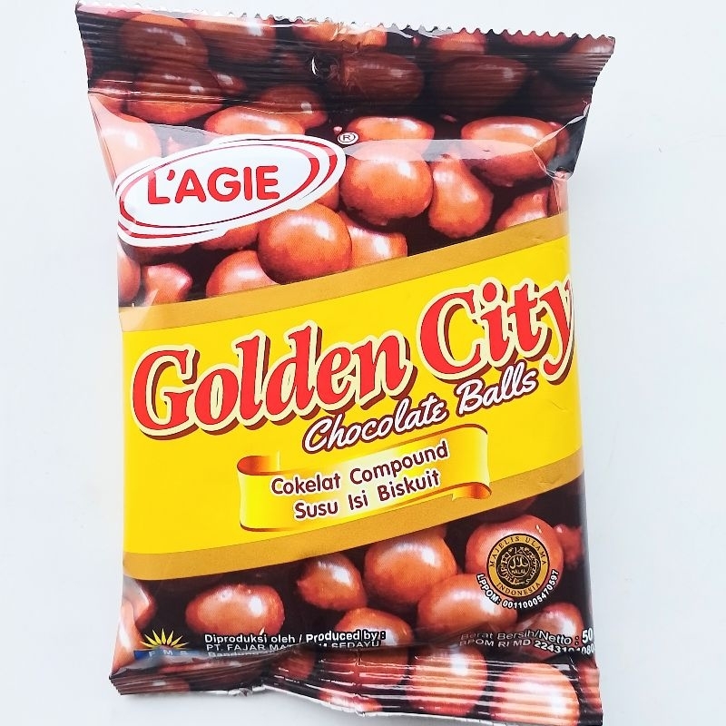 

L'agie Golden City Chocolate Balls 50 gr | Bola Coklat