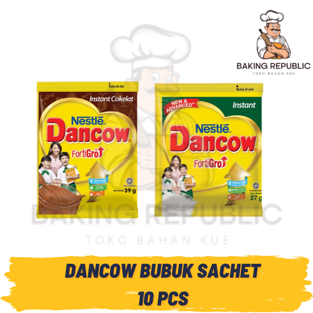 

Nestle Dancow Susu Bubuk Instan Sachet Cokelat / Putih (isi 10 pcs)