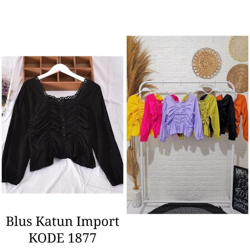 Blus katun import / baju wanita/ atasan wanita modis