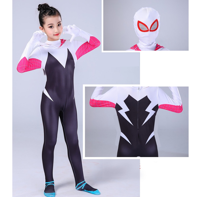 Halloween Cosplay Kostum Anak Spiderman Gwen Dan Miles Adult Spiderman Baju Miles