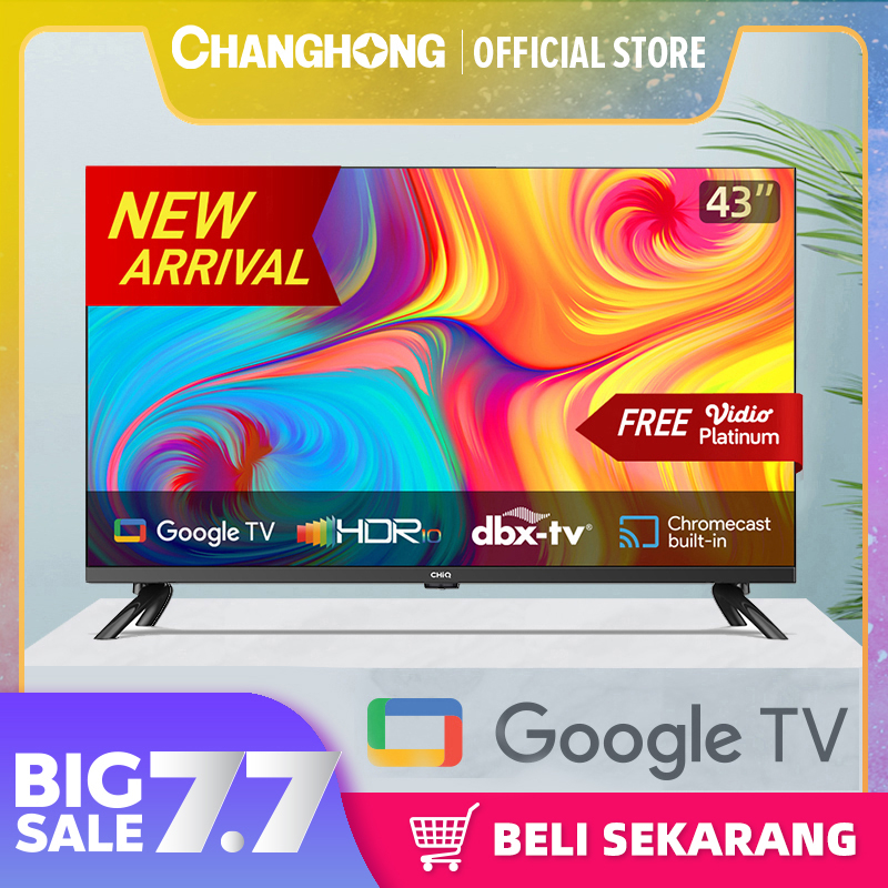 【Google TV】New CHiQ Smart TV  43 inch Full HD-HDR10+DBX Dolby Audio Google Assistant  Netflix Youtube Digital TV (L43G7P Pro)