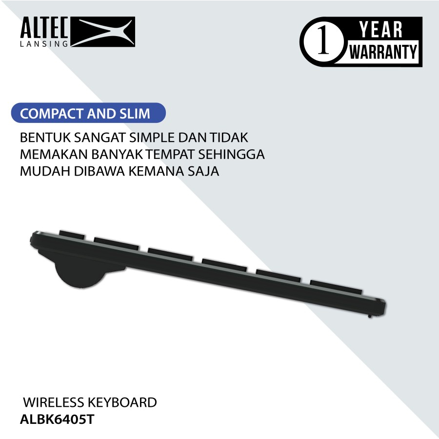 Altec Lansing Keyboard Wireless Slim with Touchpad ALBK6405T