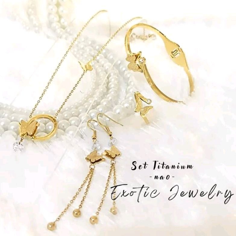 Set Perhiasan Titanium Kupu Kupu