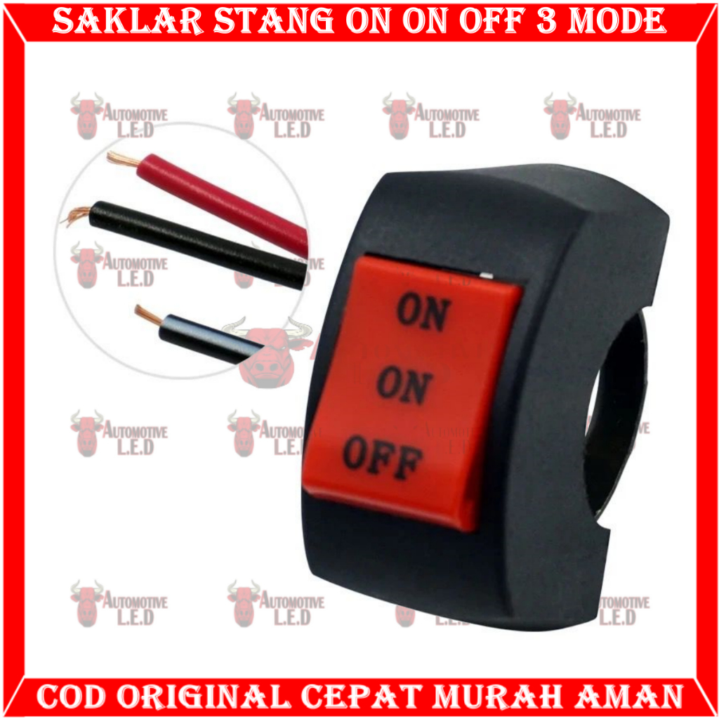 saklar stang on on off multi fungsi 3mode biasa buat lampu 2warna