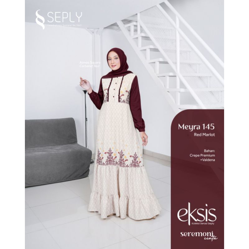 Sarimbit Keluarga Seply 2023 Eksis 214 Red Marlot (Gamis Meyra 145, Koko Kaseo 187, Gamis Anak Selia 132, Koko Anak Kliko 135)