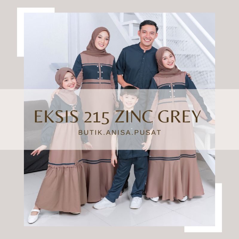 Sarimbit Keluarga Seply 2023 Eksis 215 Zinc Grey (Gamis Meyra 149, Koko Kaseo 190 Gamis Anak Selia 133, Koko Anak Kliko 136)