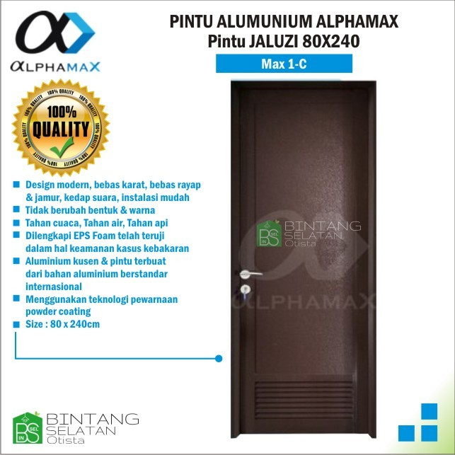 PINTU ALUMUNIUM ALPHAMAX Max 1-C Pintu Aluminium JALUZI 80X240