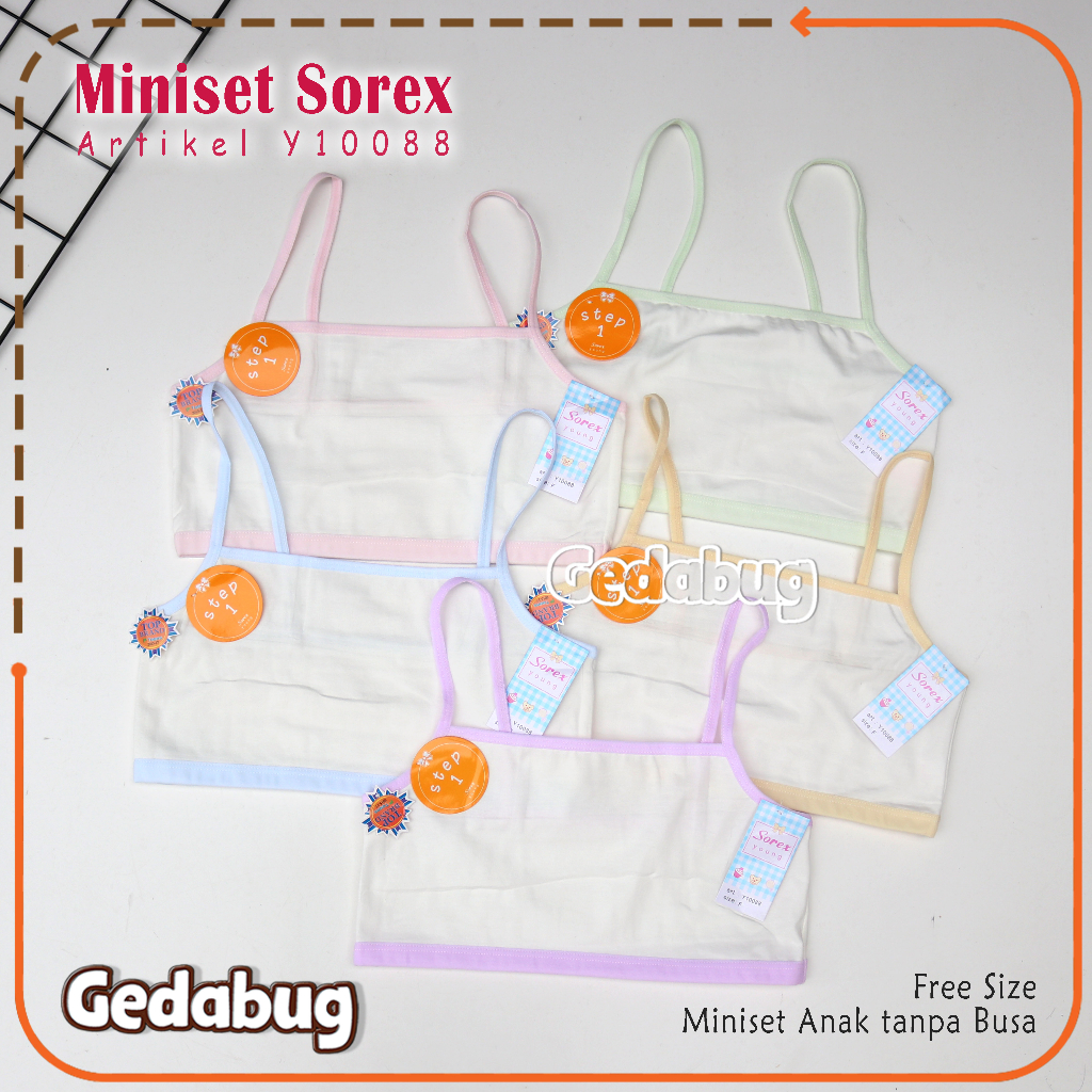 Miniset Sorex Young Y 10088 Miniset Anak Remaja Step 1 Y10088 Freesize Tanpa Kawat Airy Free Size | Gedabug