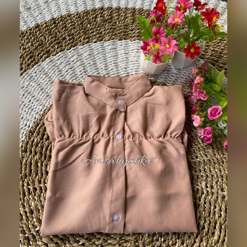 KEISYA BLOUSE •• KEMEJA BASIC POLOS BLOUSE KEISYA FULL KANCING/ATASAN WANITA