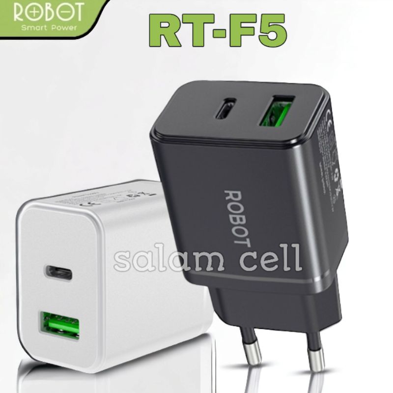 Charger ROBOT RT-F5 20W Dual Output Port 3A with 7 Protection  Charger Original Garansi Resmi