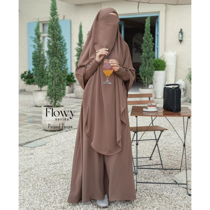 Ariella Syari Gamis Set Khimar Premium | Gamis Haji dan Umroh | Gamis Abaya Cadar | French Khimar