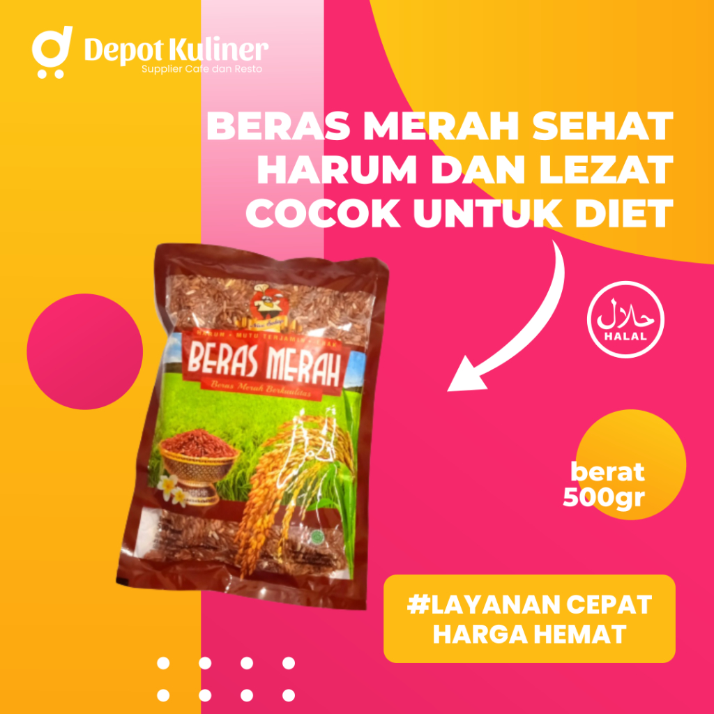 Beras Merah Nasi Sedap Pulen Cocok Untuk Diet isi 500 gr