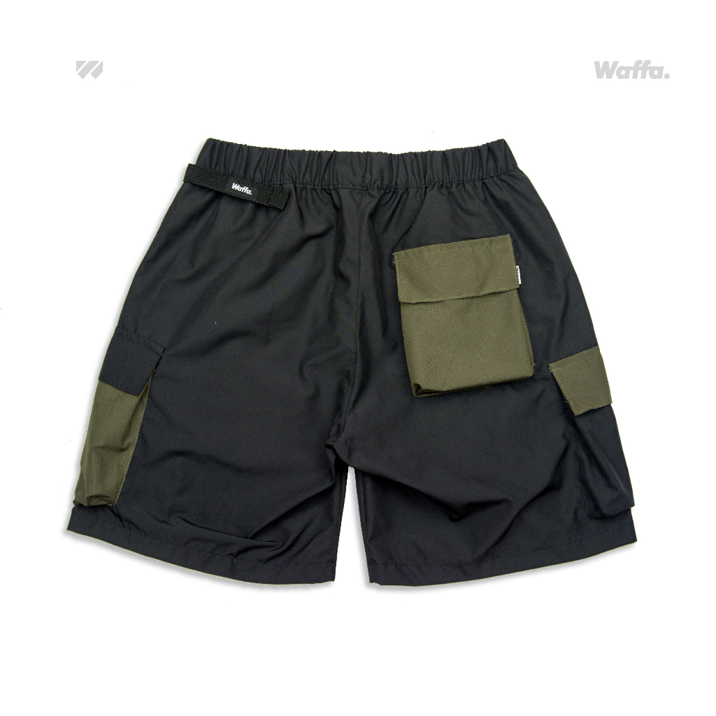 Celana Cargo Pendek Hitam Army Waffa Polyester