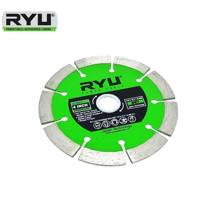 RYU Mata Potong Keramik Granite Granit Beton Ryu 4 Inch Dry Kering Pisau Potong Dry Mata Gerinda 4&quot; Dry Diamond Disc 4&quot; Mata Gerinda
