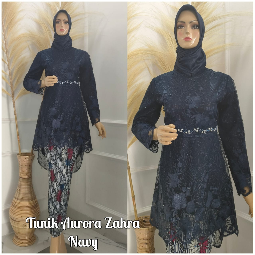 Setelan Kebaya Tunik Set Lamaran Wisuda Kondangan Lesti Kejora Elegan Furing Payet