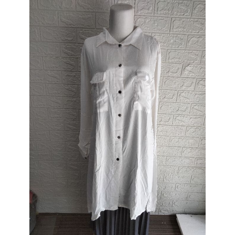 LONG TUNIK RAYON PREMIUM PUTIH