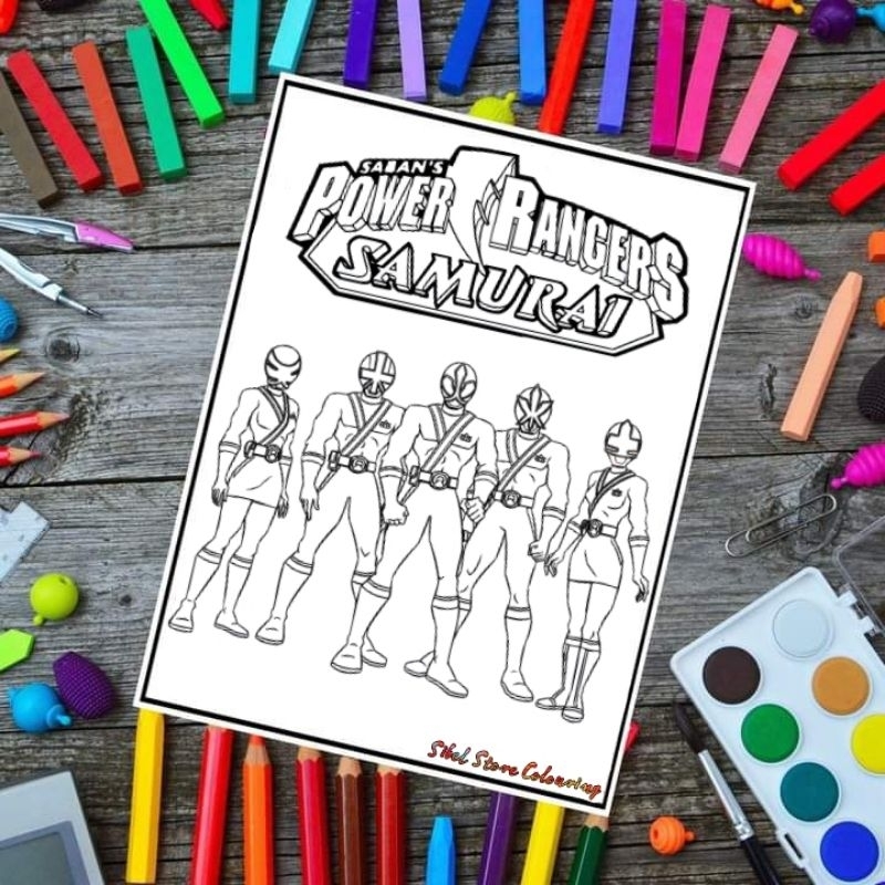

Kertas Mewarnai Gambar Anak Tema Power Rangers Samurai / Kertas Gambar (12 Lembar Gambar)