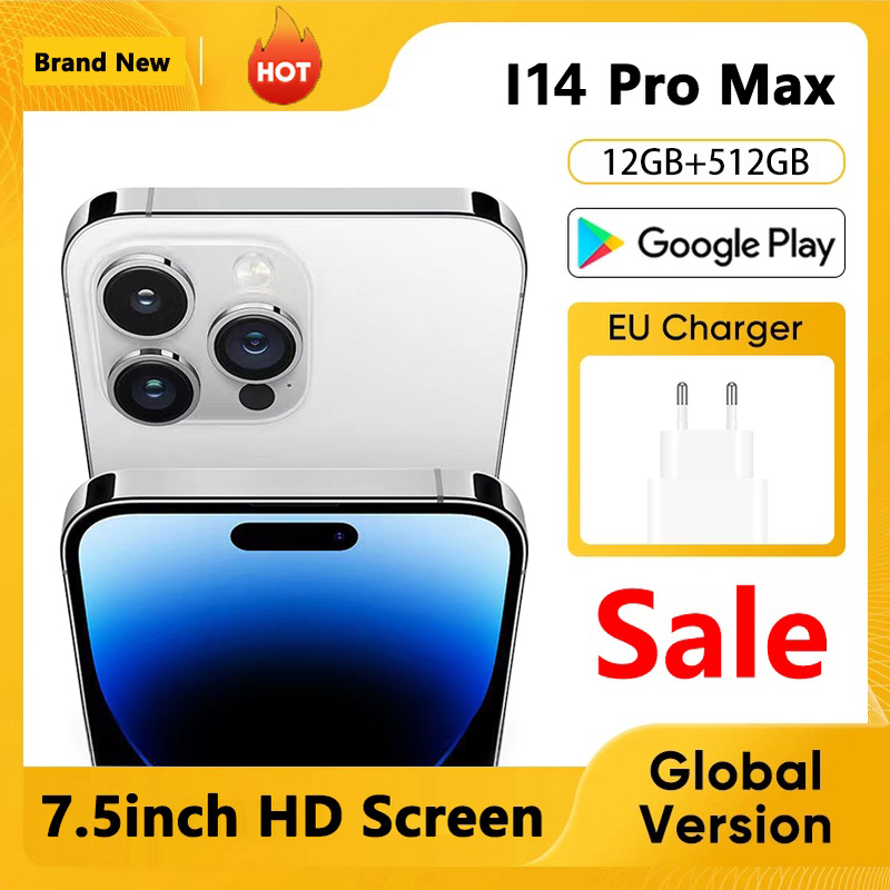 【 Produk Baru HP】 Ponsel Pintar hp second Baru i13 pro max 7,5 inci HD  Kamera second hp Handphone  i14 pro max Android RAM 12GB + 512GB ROM Siswa Belajar Ponsel