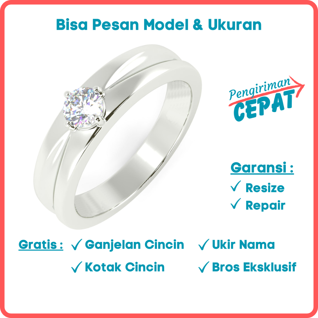 Garansi Paladium Asli Bisa Pesan Model Ukir Nama Cincin Kawin Palladium Pria Tunangan Poladium ID210