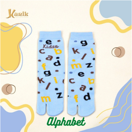 Kaos Kaki Jempol Anak KIDSA Sekolah TK Warna Motif Alphabet Cewek Cowok - KANIK