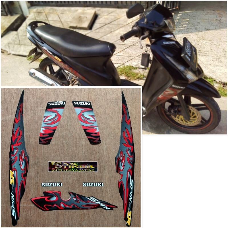 Striping Original Suzuki Spin 125 SR hitam tahun 2011