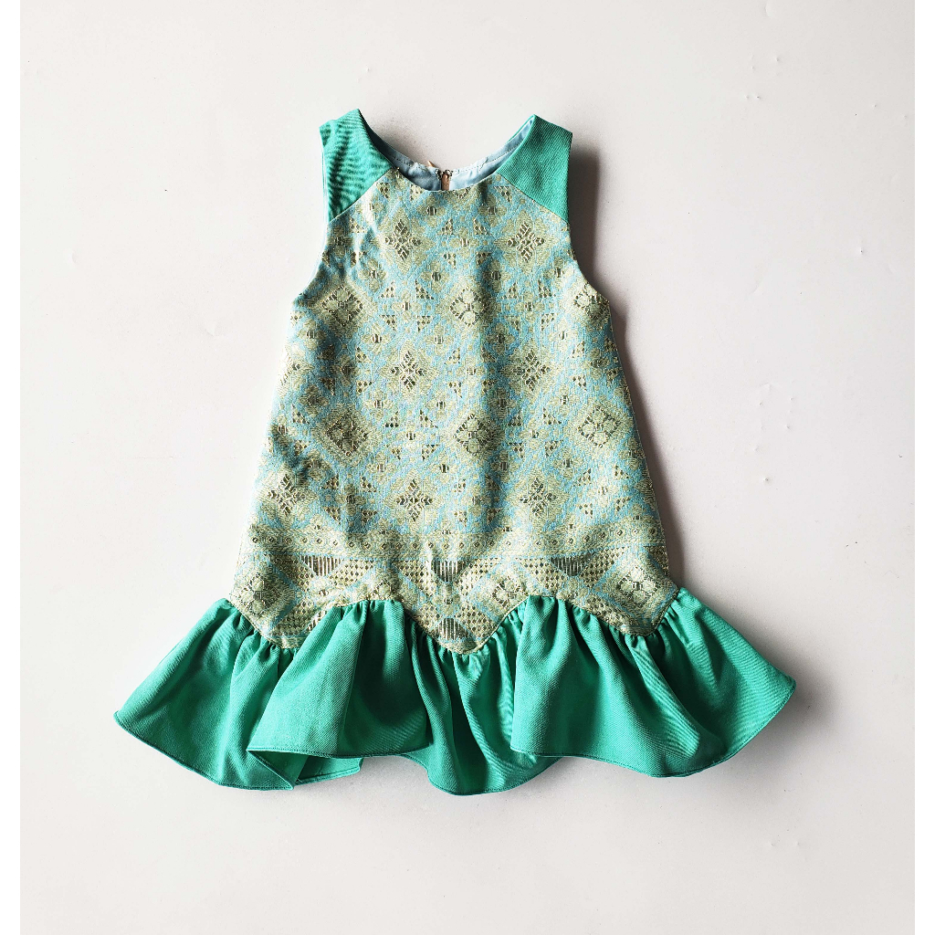 Dress Pesta Hijau Etnik Bayi Toddler Preloved - Anak Perempuan