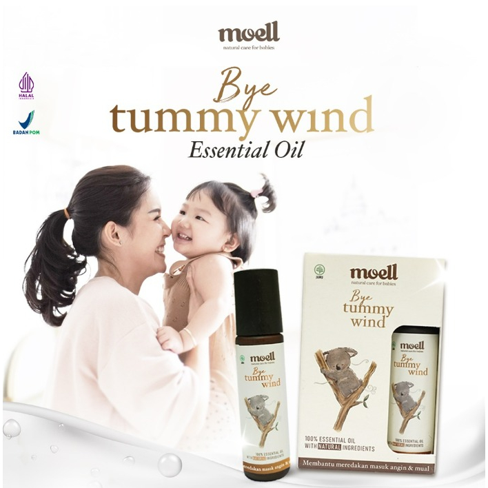 Moell Essential Oil Bye Tummywind / Bigbites / First Care / Calmme / Fitme / Stuffynnose / Pereda Masuk Angin &amp; kembung / Memar dan Bengkak / Anti Nyamuk / Pereda Demam / Menyegarkan Tubuh Anak / Melegakan Pilek CBKS