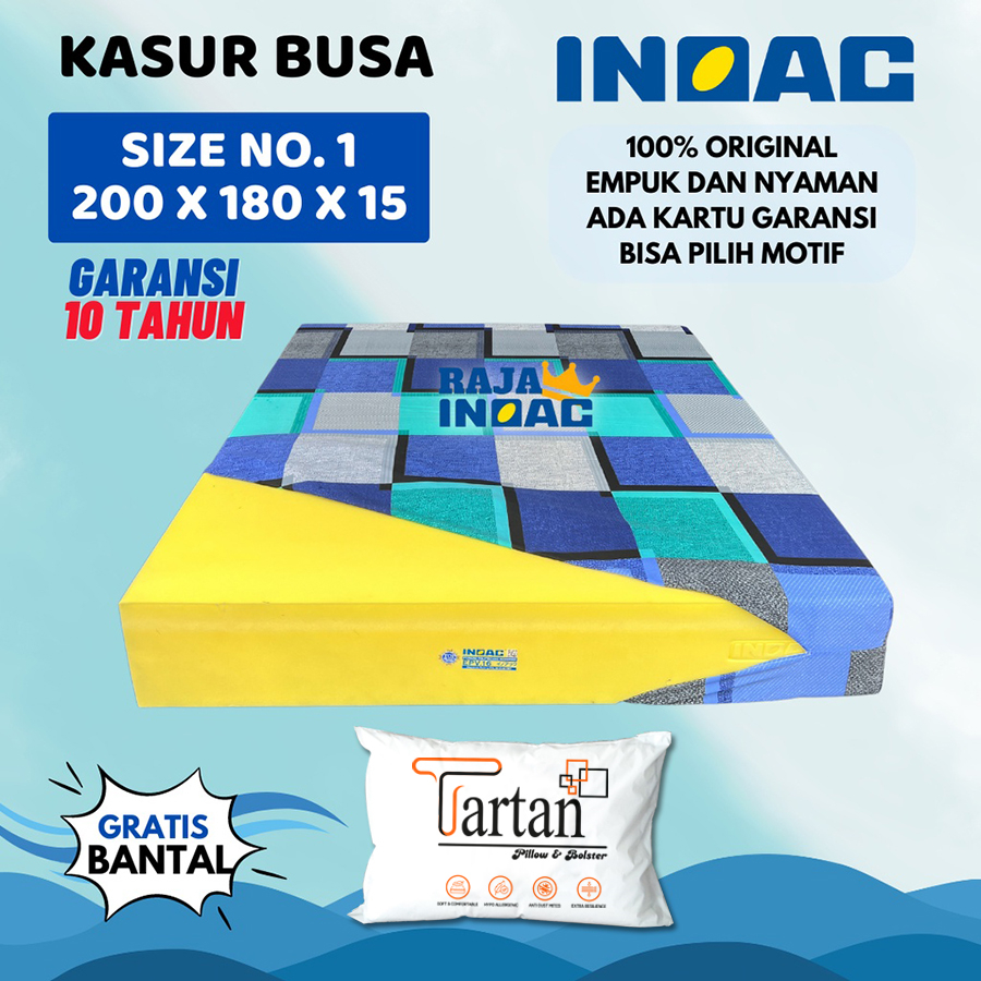 [200x180x15] Kasur Busa INOAC Original NO. 1 Ukuran 200x180x15 cm Garansi 10 Tahun Empuk Awet Tahan Kempes