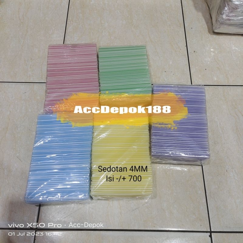 SEDOTAN PLASTIK AQUA RUNCING 4MM PENDEK KECIL MINI WARNA WARNI ES MINUMAN