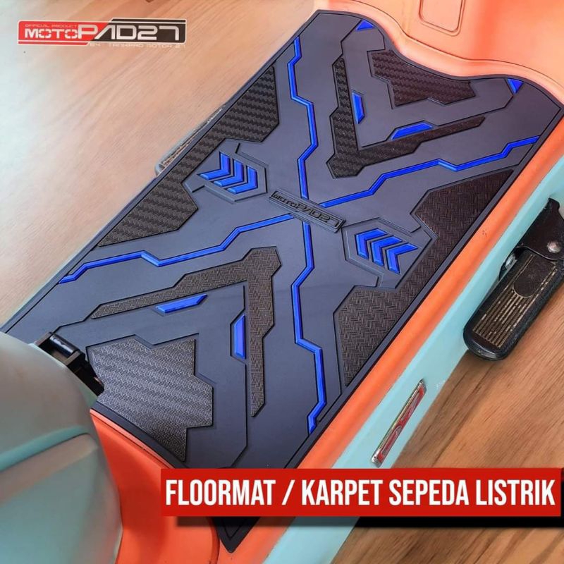 Motopad27 Karpet Sepeda listrik Karpet pijakan kaki Sepada listrik Uwinfly / df7 / df8 / goda / exotic / genio / dll / Universal semua Merek