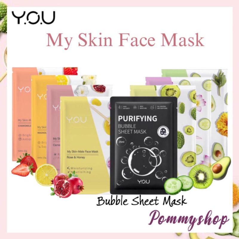 Kosmetik You Masker Wajah / My Skin Matte Face Mask / Purifying Bubble Sheet Mask