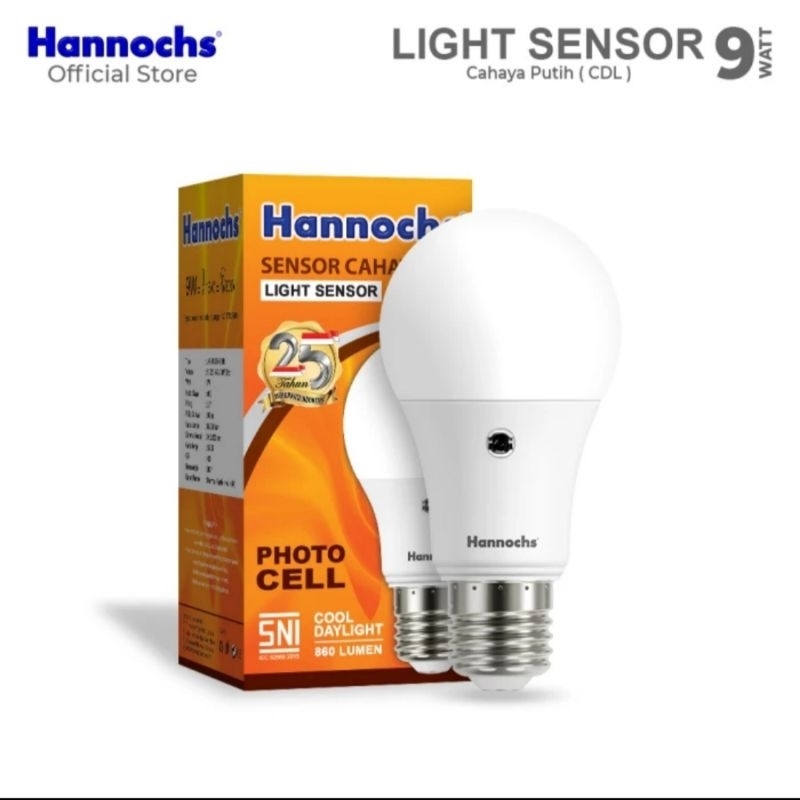 LAMPU LED HANNOCHS 9W LIGHT SENSOR