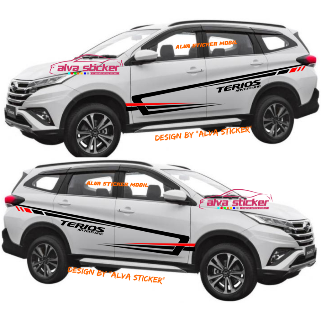 (ALVA) best sticker terios side body stiker list stripe mobil daihatsu terios adventure old/new tuli