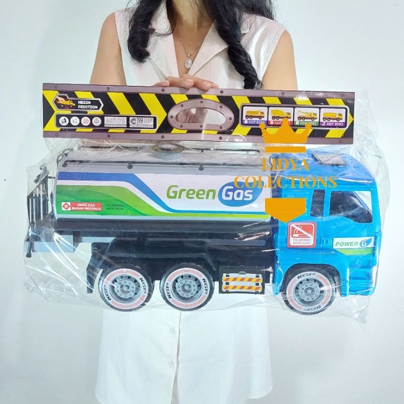Mainan Truk Tangki Ukuran Besar - Truk Gas Roda Friction Bahan Tebal