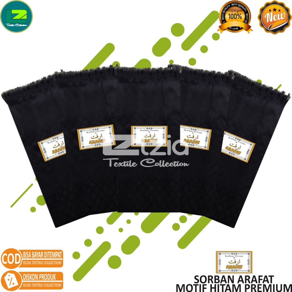 SORBAN ARAFAT MOTIF HITAM TERBARU