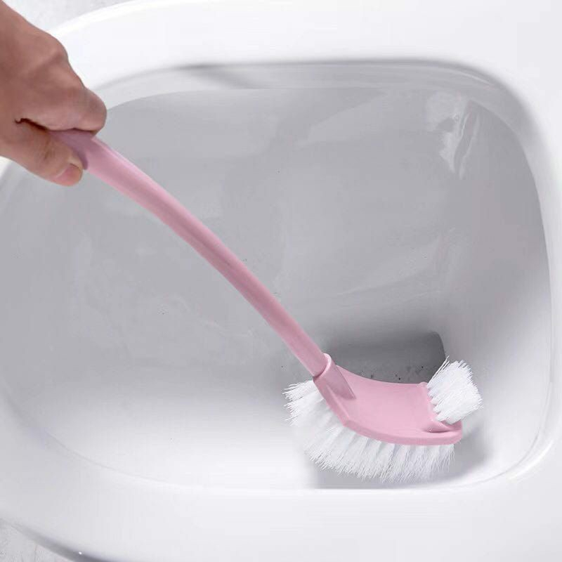 Sikat Toilet 2 Sisi Gagang Panjang / Alat Gosok Lantai Kamar Mandi Kloset / Long-Handled Toilet Brush Double-Sided / Sikat Pembersih WC Closet Sudut 2 Sisi Melengkung Lengkung Bengkok Serbaguna