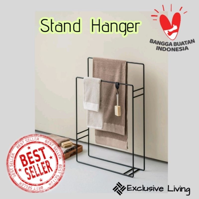 Stand Hanger/Jemuran Handuk/gantungan baju Besi kotak Unik
